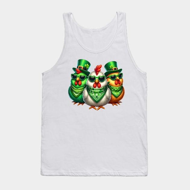 St Patricks Day Trio of Turkeys Tank Top by Chromatic Fusion Studio